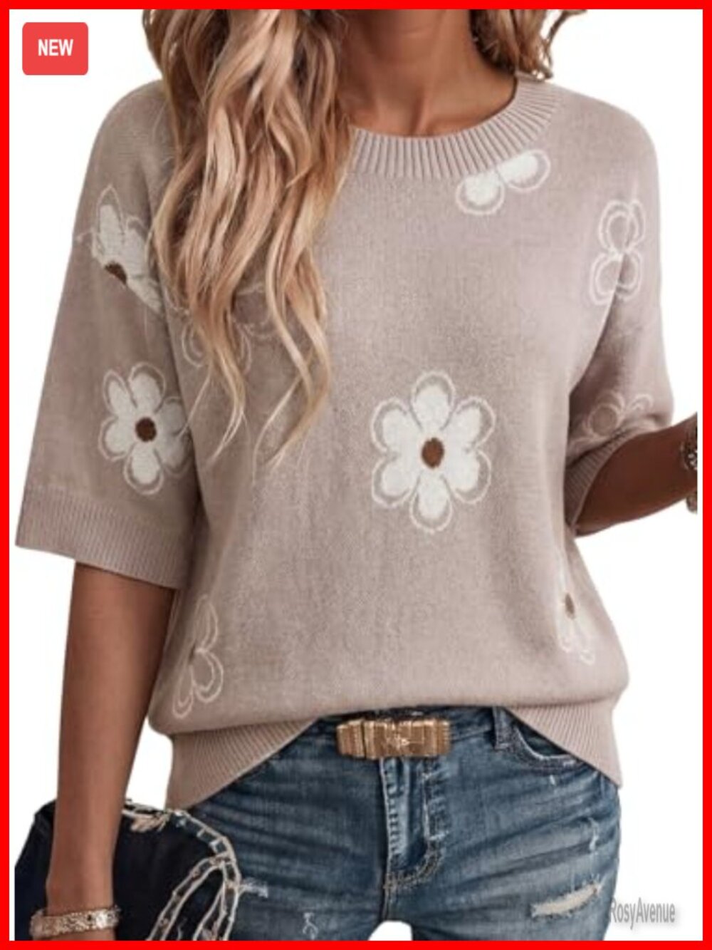 Cotton Knit Crew Neck Short Sleeve Tunic Top Summer Casual Oversized